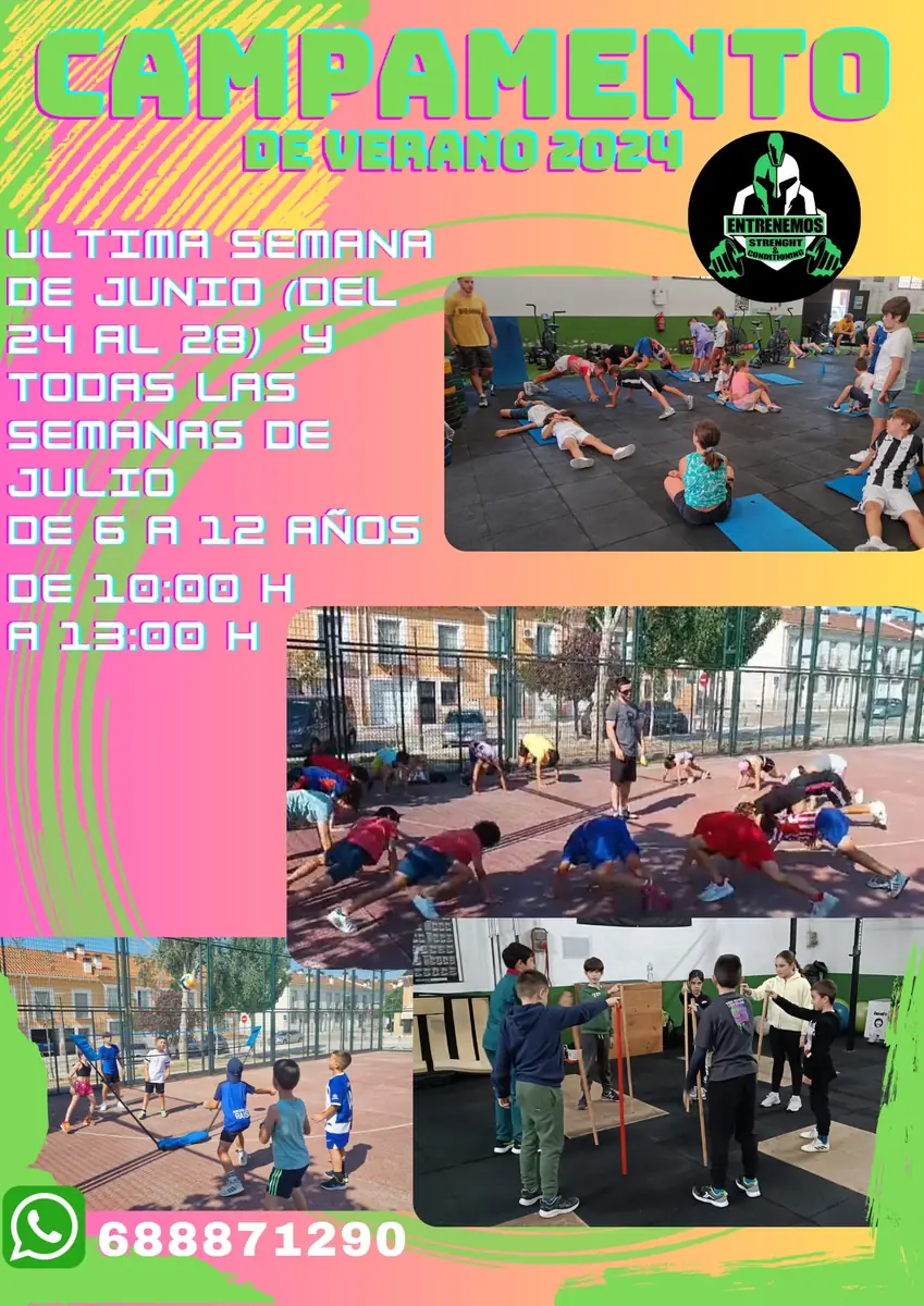 Niños realizando actividad física en ENTRENEMOS